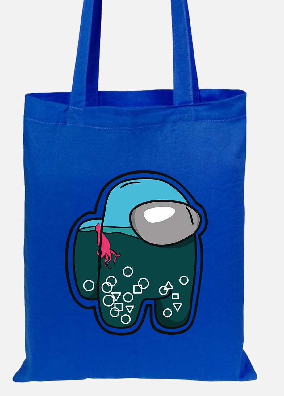 Еко-сумка шоппер Амонг Ас та Гра в кальмара (Among Us and Squid Game) (92102-3476-SK) голуба MobiPrint lite (256945777)