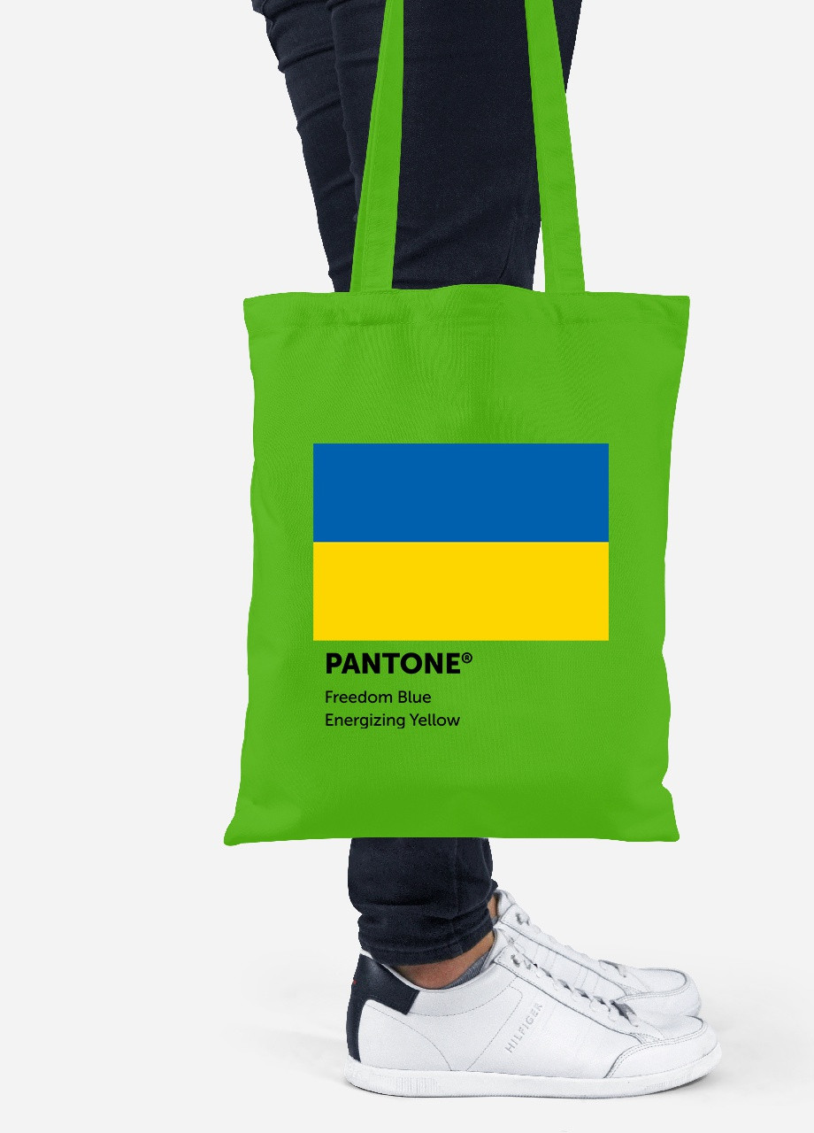 Эко сумка шопер Украина Пантон (92102-3758-LM) салатовая MobiPrint lite (256944903)