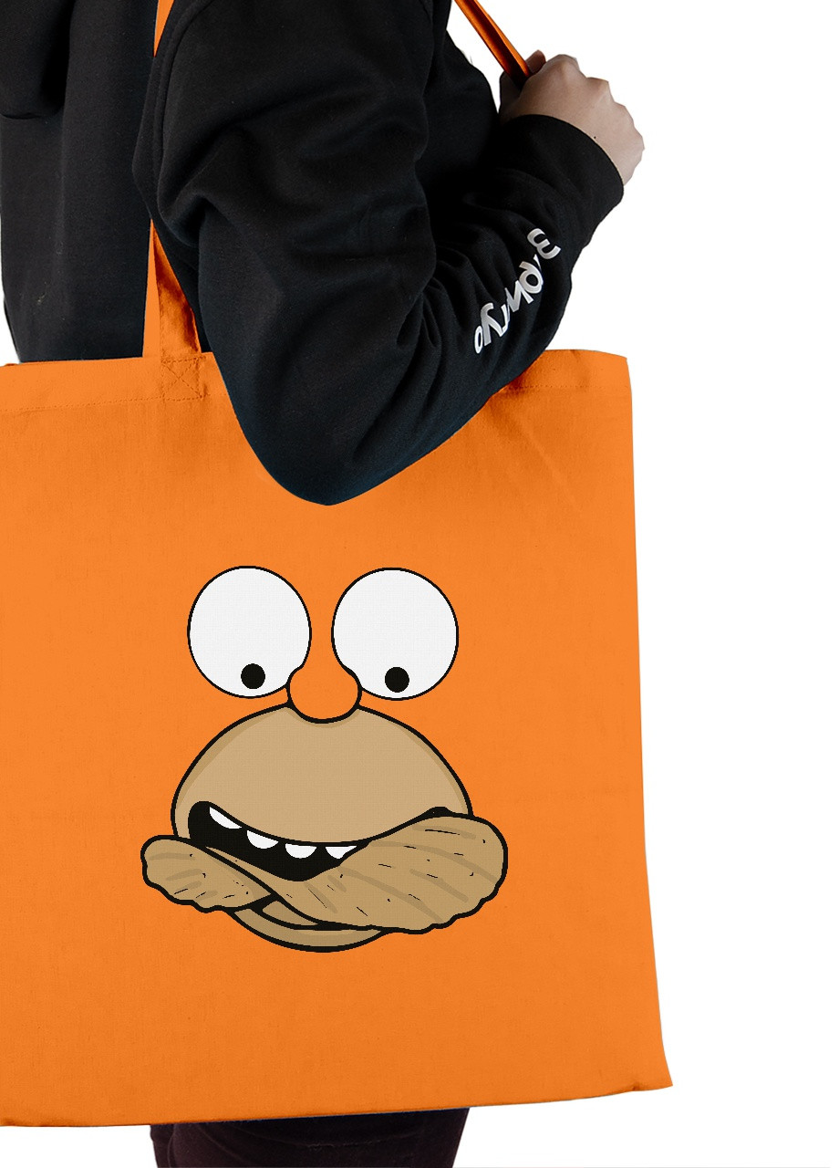 Эко сумка шопер Гомер Сімпсон (Homer The Simpsons) (92102-3463-OG) оранжевая MobiPrint lite (256945751)