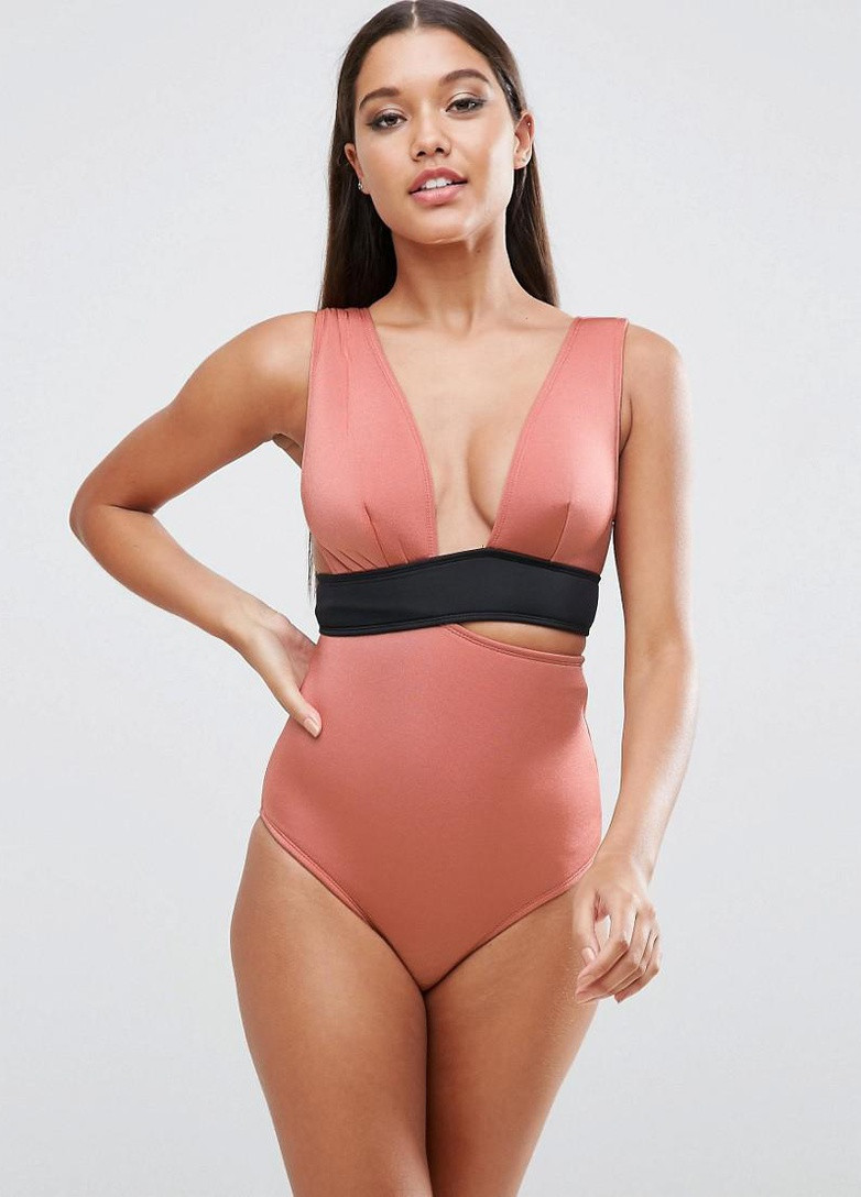 Терракотовый демисезонный купальник Asos