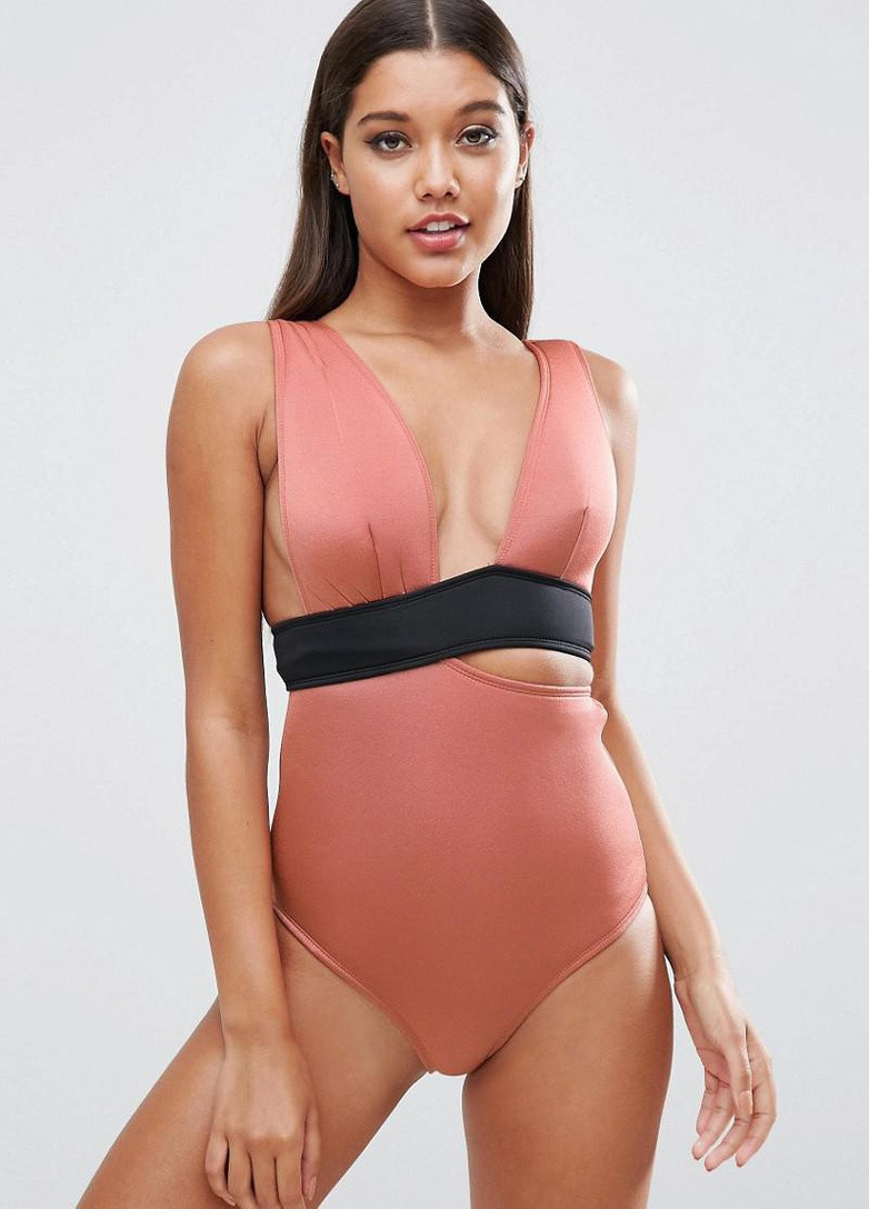 Терракотовый демисезонный купальник Asos