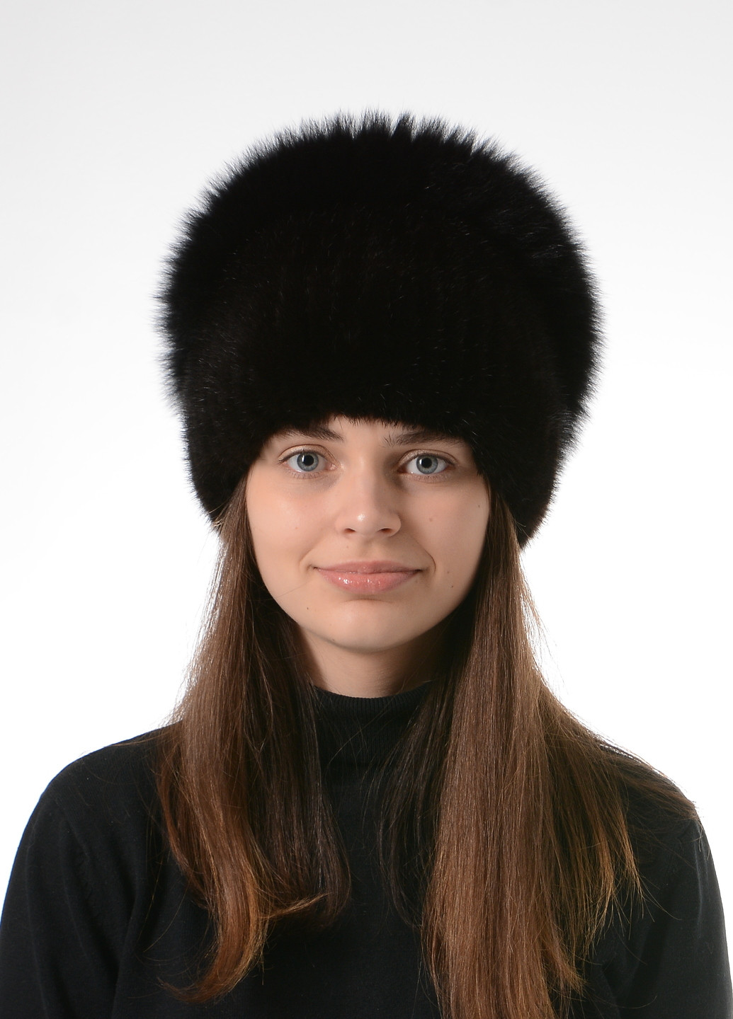 В'язана жіноча норкова шапка Меховой Стиль калач (256943233)