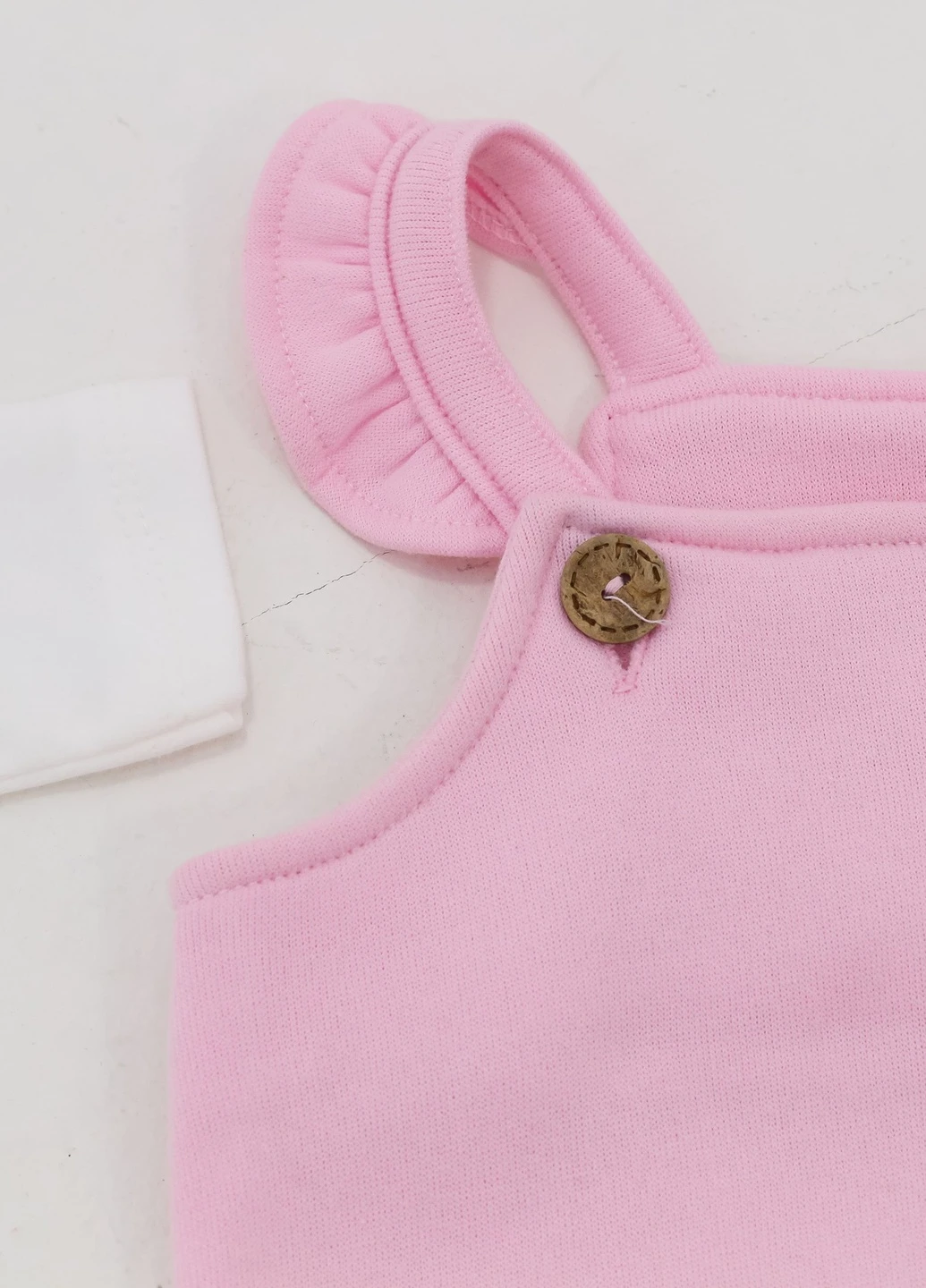 Розовый зимний костюм для девочки (боди, комбинезон) Mint Bebe