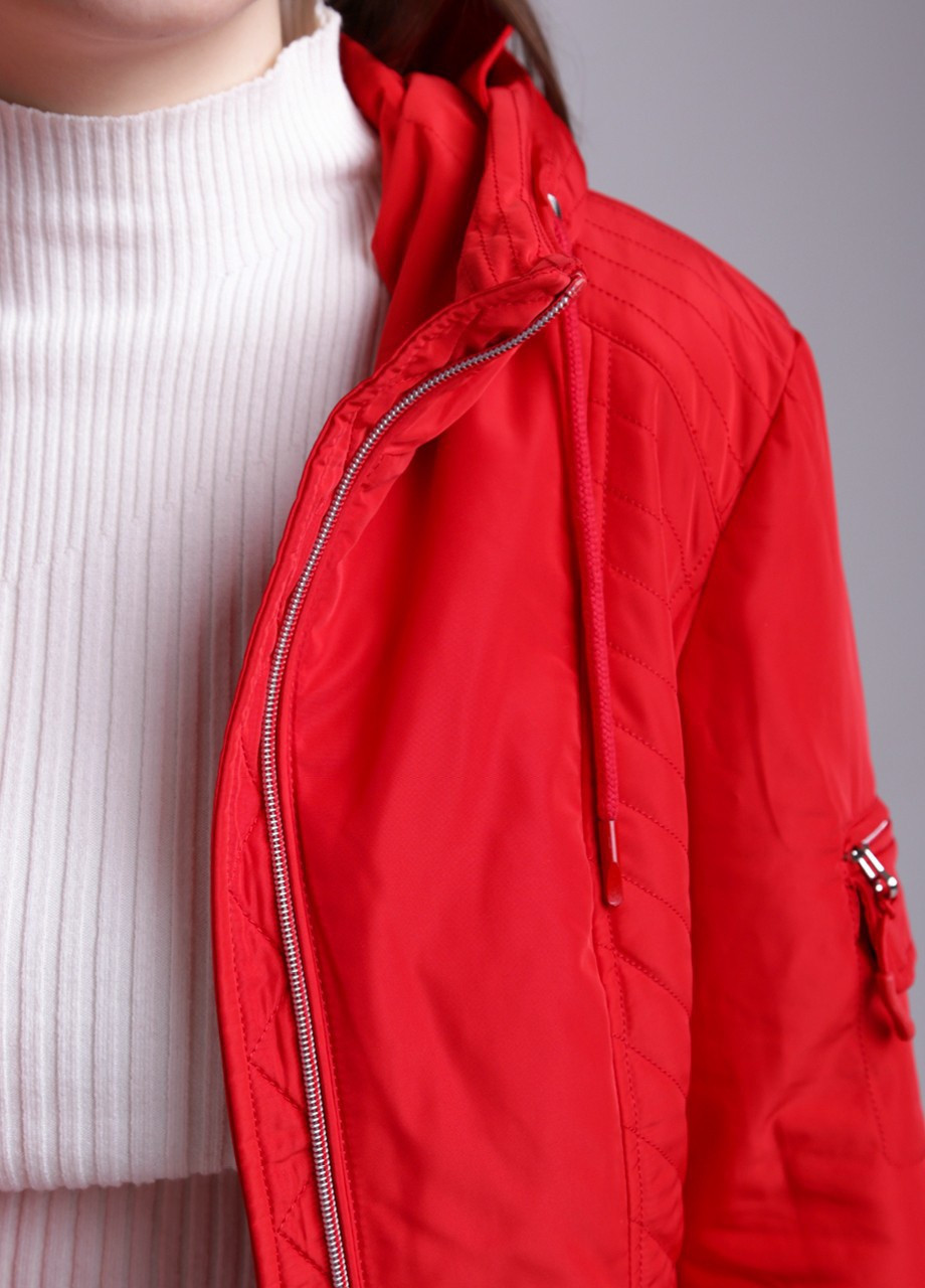 Червона демісезонна куртка жіноча червона весняна тонка TARORE Приталенная