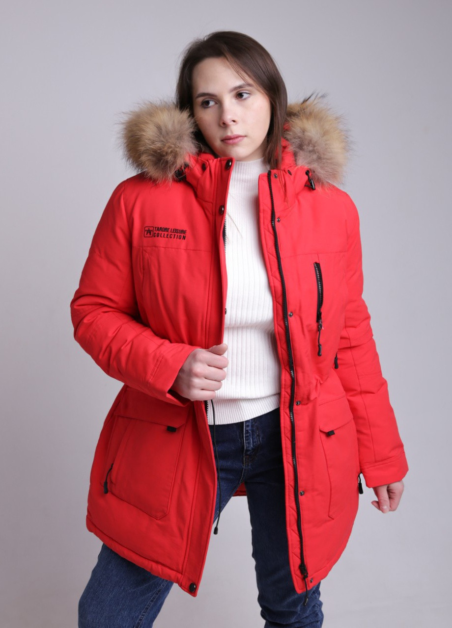 Красная зимняя куртка женская красная зимняя парка TARORE Парка