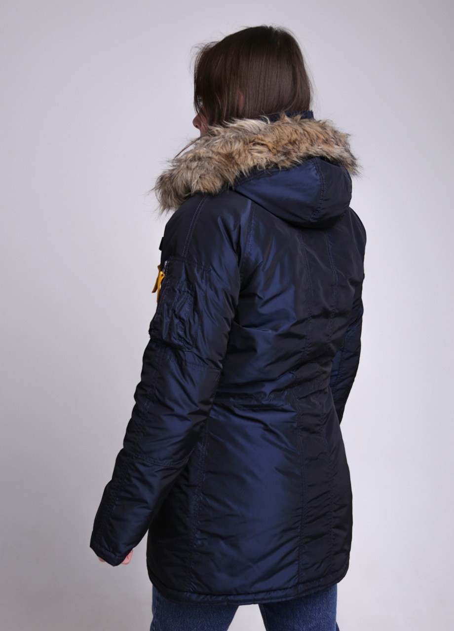 Темно-синяя зимняя куртка женская темно-синяя зимняя аляска Alpine Аляска