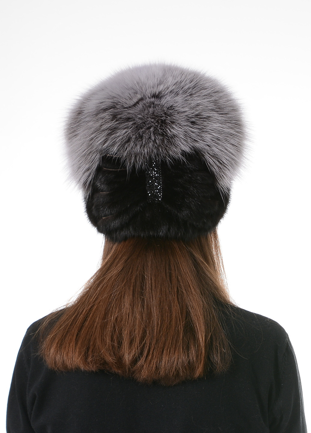 Женская зимняя вязаная шапка из меха норки Меховой Стиль стрекоза (256979402)