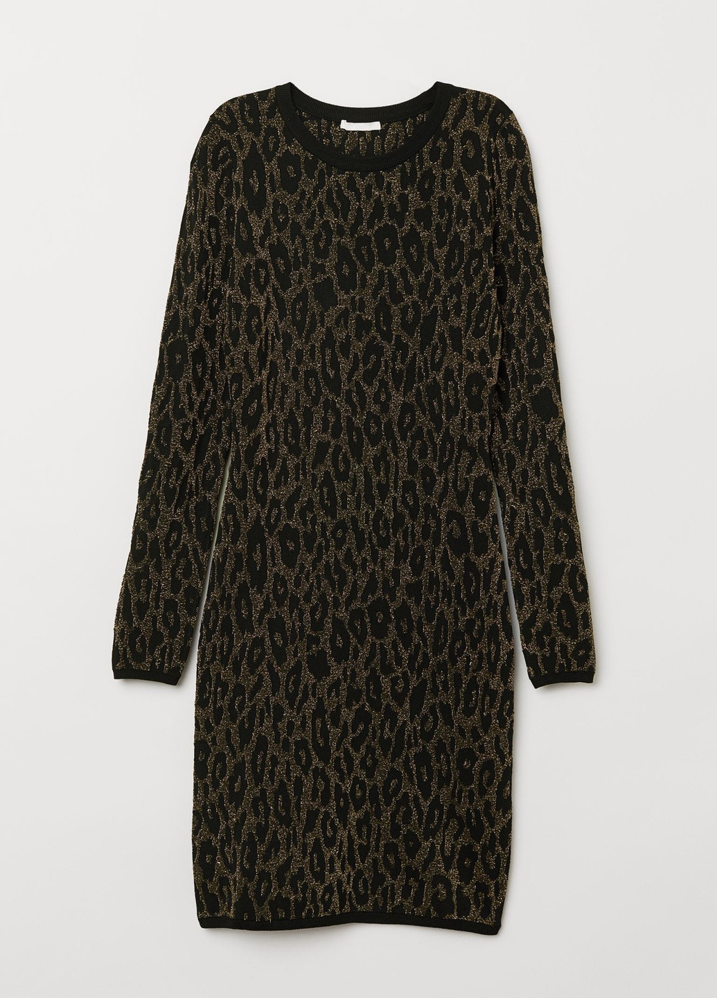 Чорна кежуал в'язане плаття H&M леопардовий