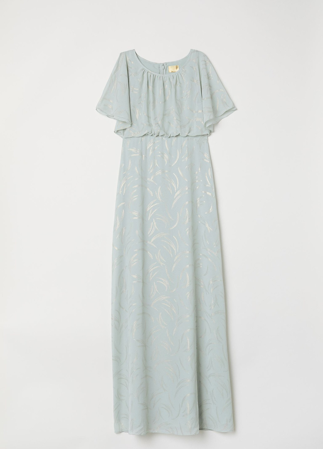 Светло-бирюзовое вечернее платье H&M с абстрактным узором