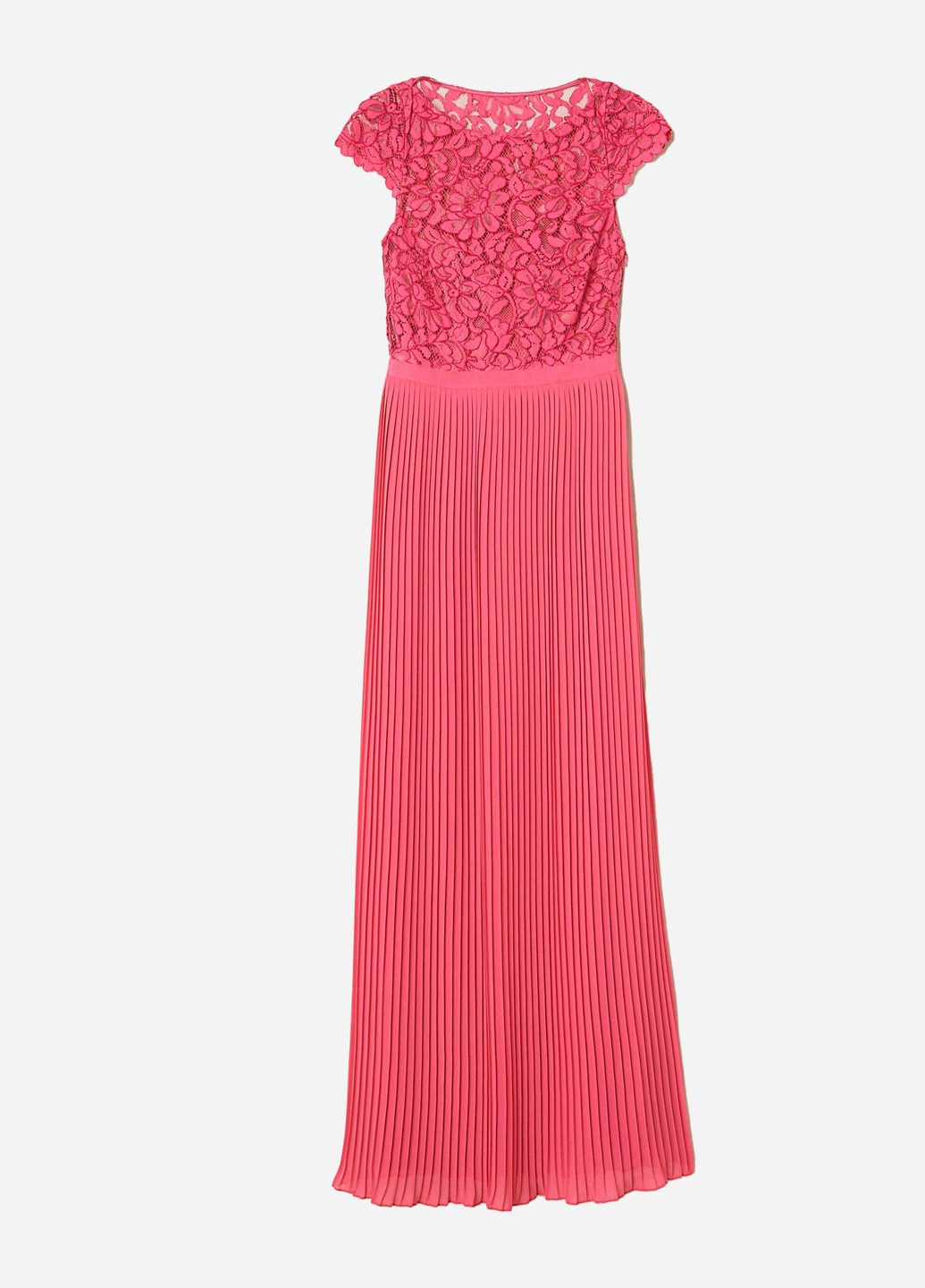 Рожева вечірня сукня з мереживом H&M однотонна
