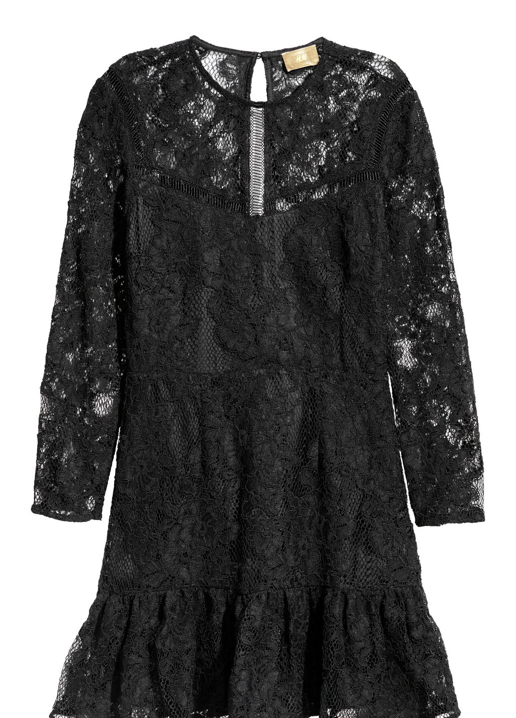 Чорна мереживне плаття H&M однотонна