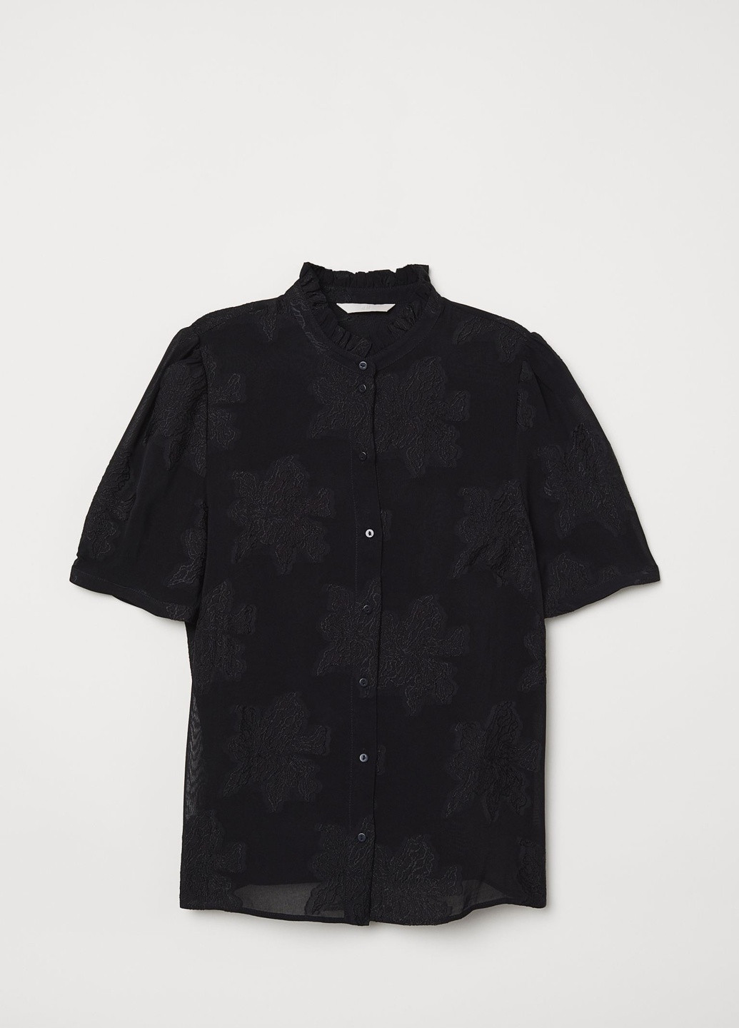 Чорна літня блуза з к/р H&M