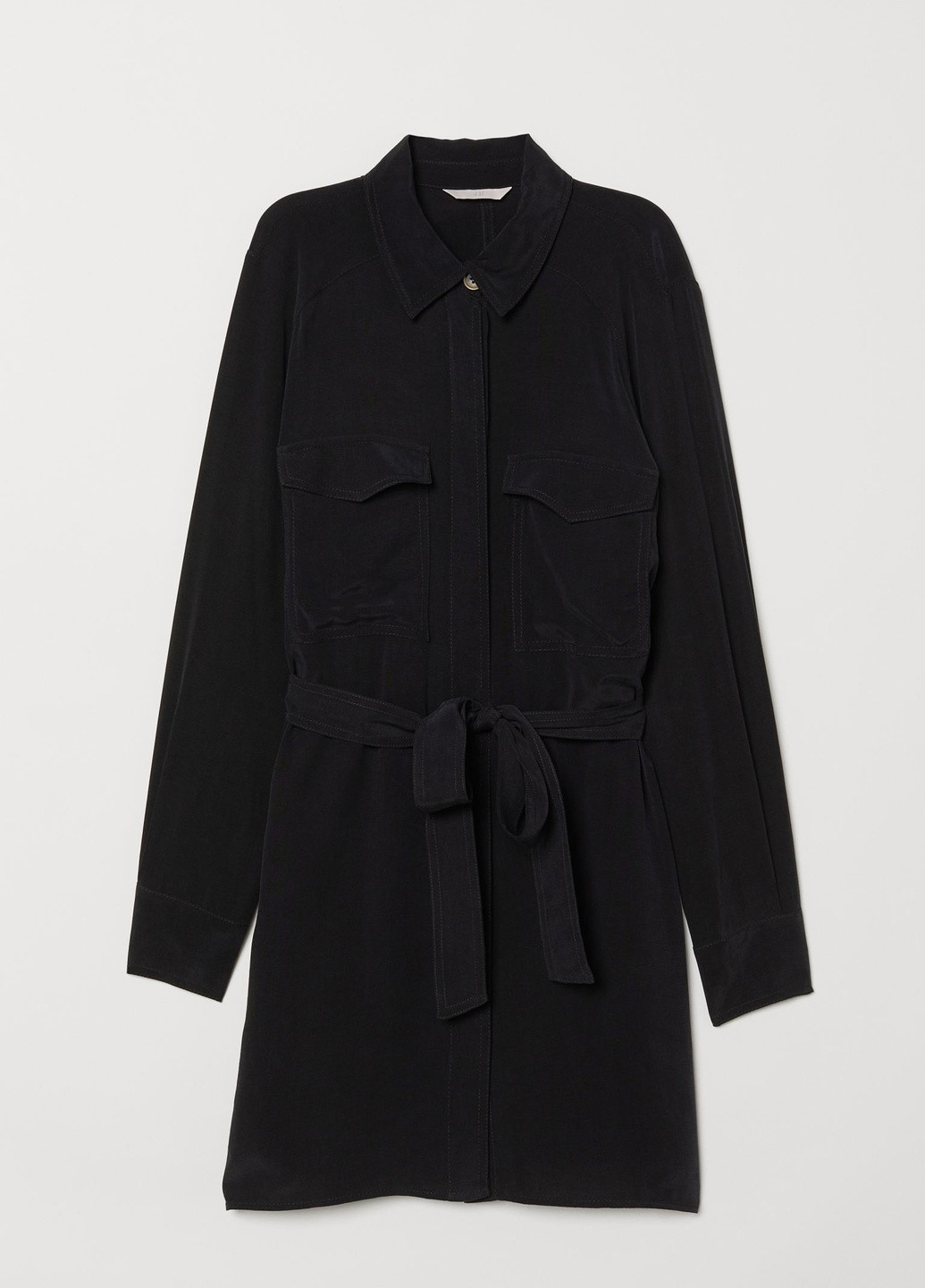 Черная демисезонная блуза удлиненная H&M