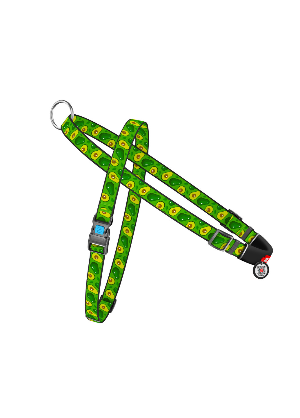 Шлея для собак швидкознімний з QR паспортом, малюнок "Авокадо" L WAUDOG (257046043)