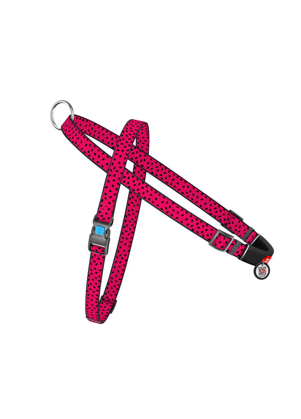 Шлея для собак быстросъемная c QR паспортом, рисунок "Арбуз" S WAUDOG (257051064)