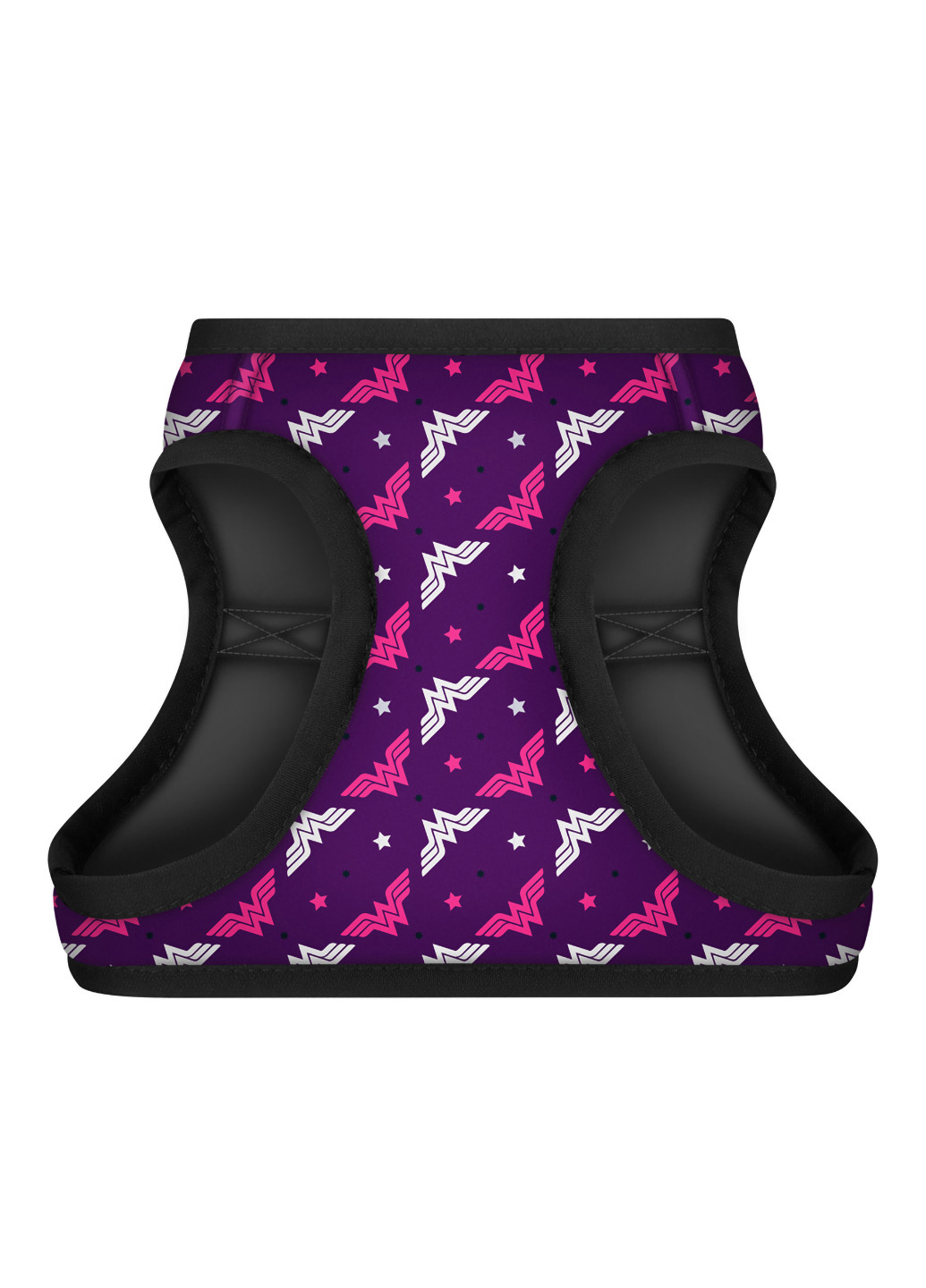 Шлея для собак м'яка з QR паспортом, малюнок "Чудо-жінка фіолет" XS2 WAUDOG (257047953)