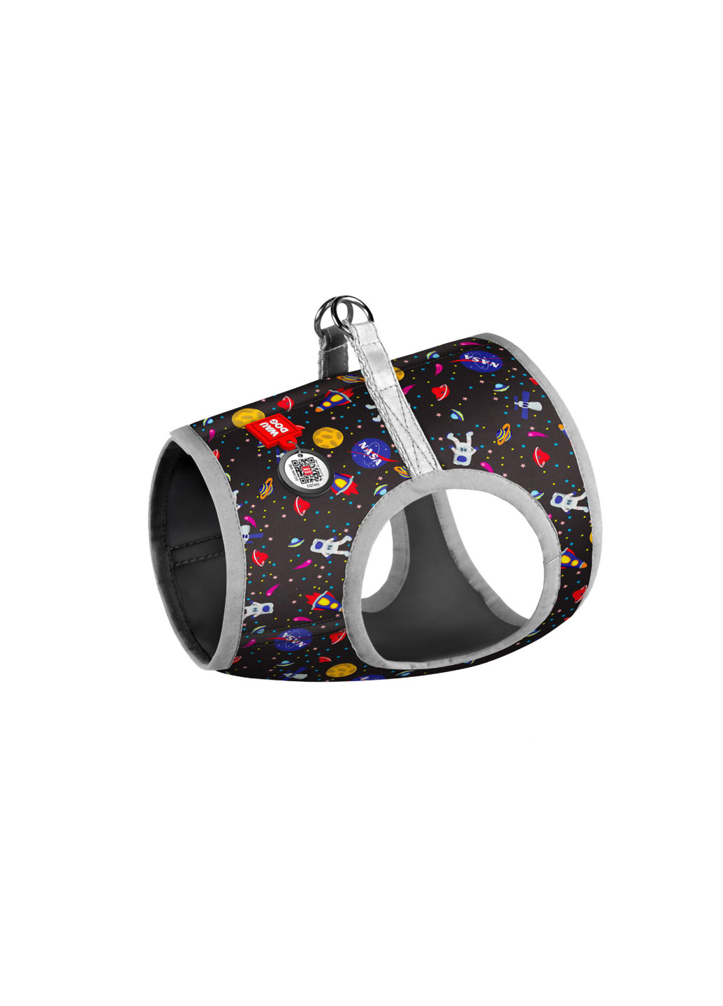 Шлея для собак м'який з QR паспортом, малюнок "NASA" XS1 WAUDOG (257047289)