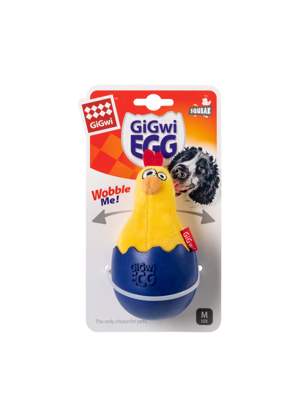 Іграшка для собак Курча-неваляшка з пищалкою 14 см GiGwi (257045710)