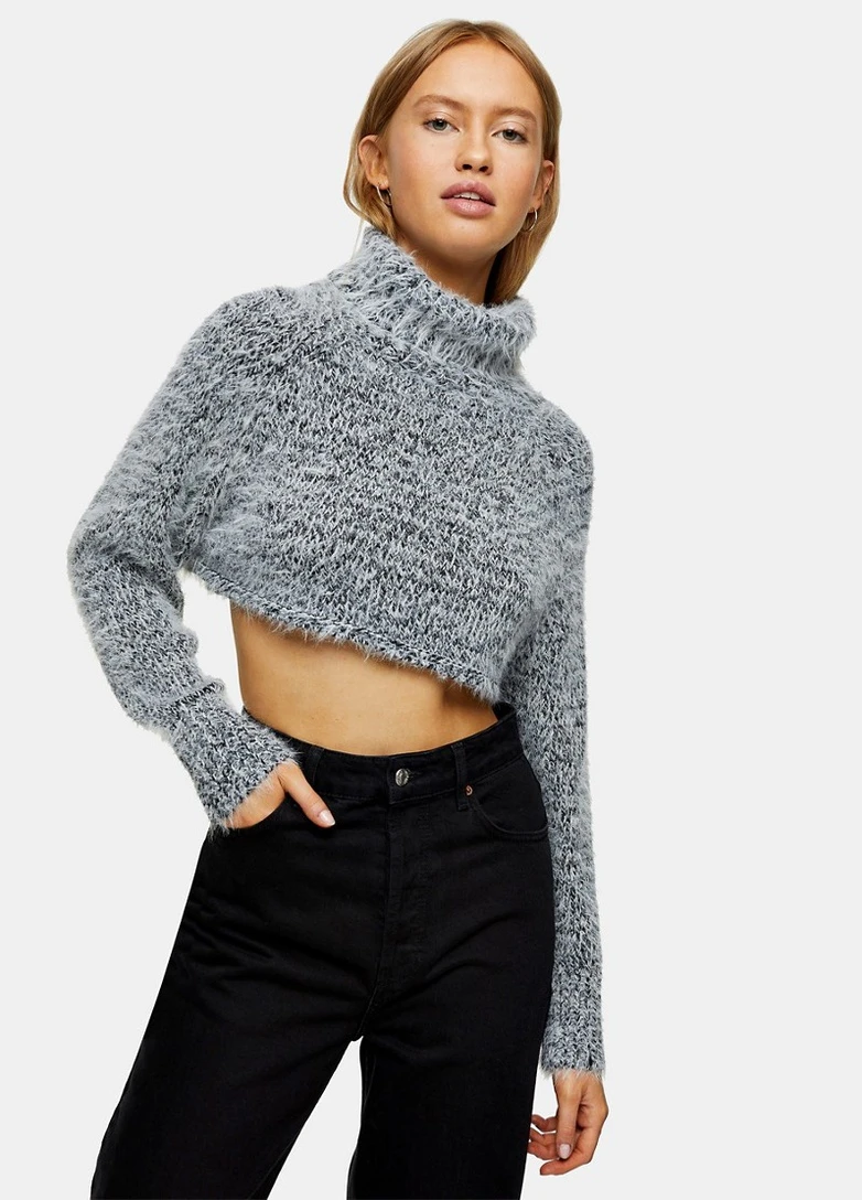 Сірий зимовий светр Topshop