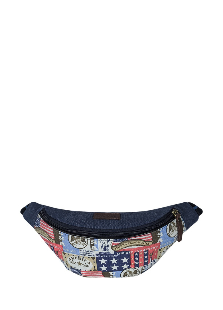 Сумка - Бананка на пояс Leather Canvas America Синя P2107EX883 Exodus (257033457)
