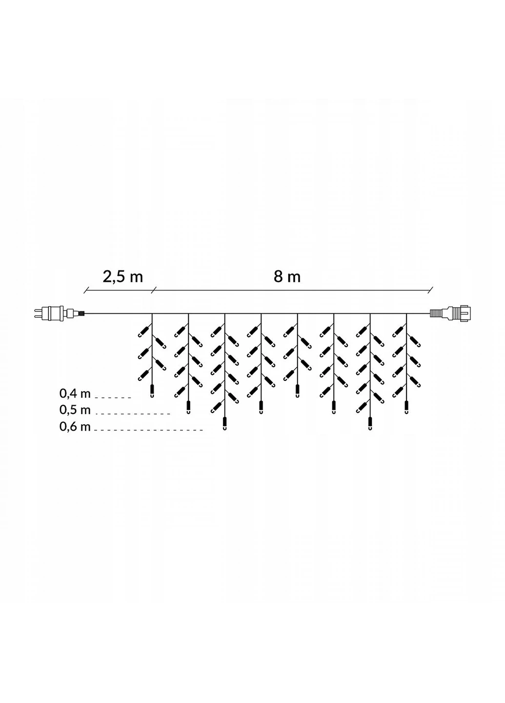 Гирлянда бахрома 8 м Springos (257048583)