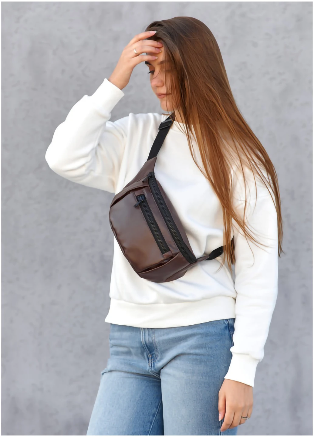 Жіноча сумка на пояс-бананка 38х17х6 см Sambag (257047483)