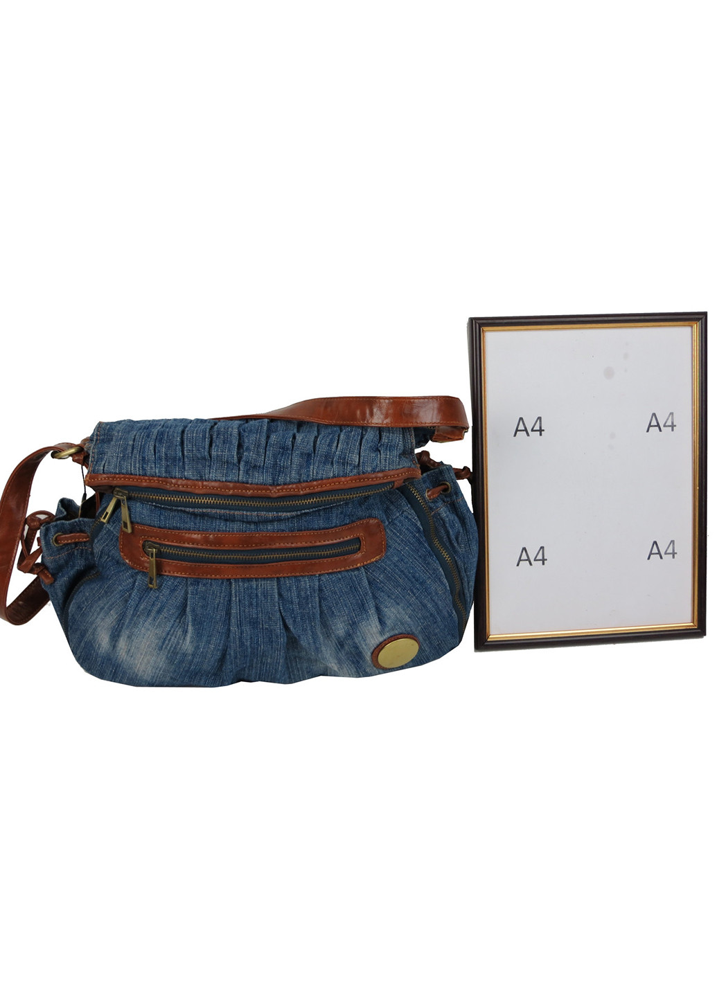 Женская джинсовая сумка на плечо 38х30х8 см FASHION JEANS (257047475)