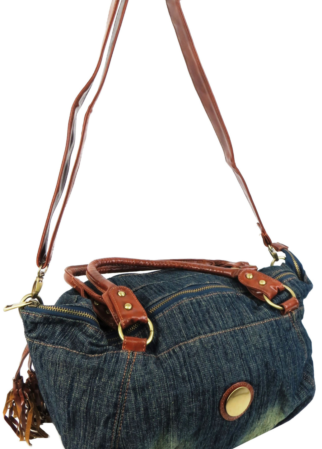 Вместительная женская джинсовая, коттоновая сумка 50х30х18 см FASHION JEANS (257050449)