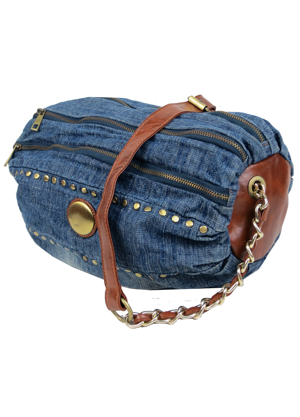 Циліндрична жіноча джинсова сумка 36х18х18 см FASHION JEANS (257045479)