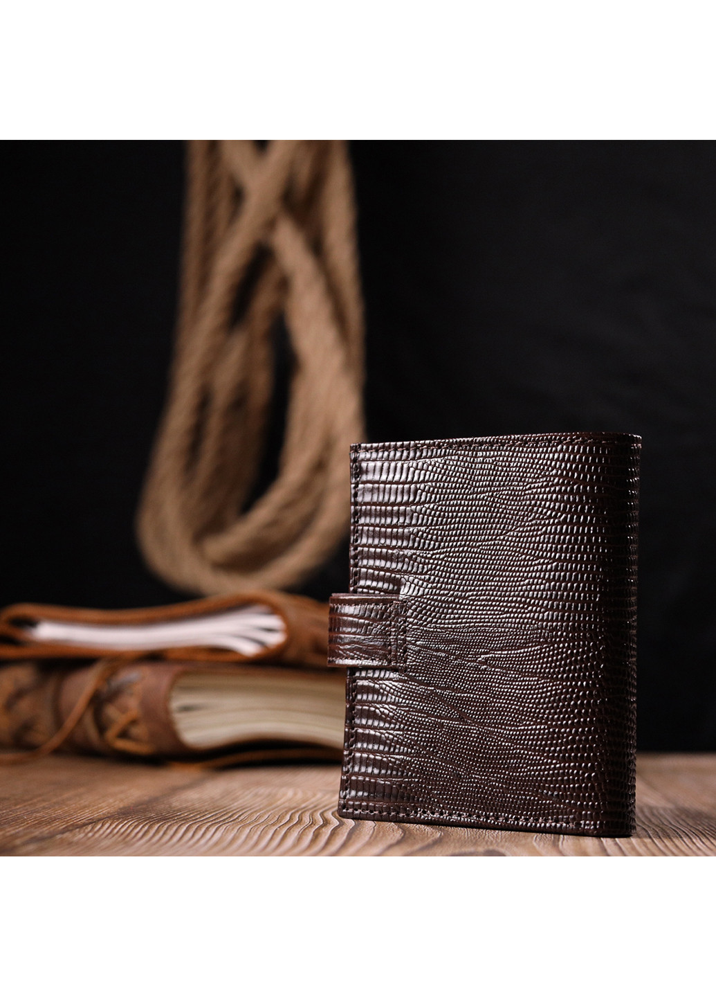 Мужской кожаный кошелек 9х10,5х2 см Karya (257048438)