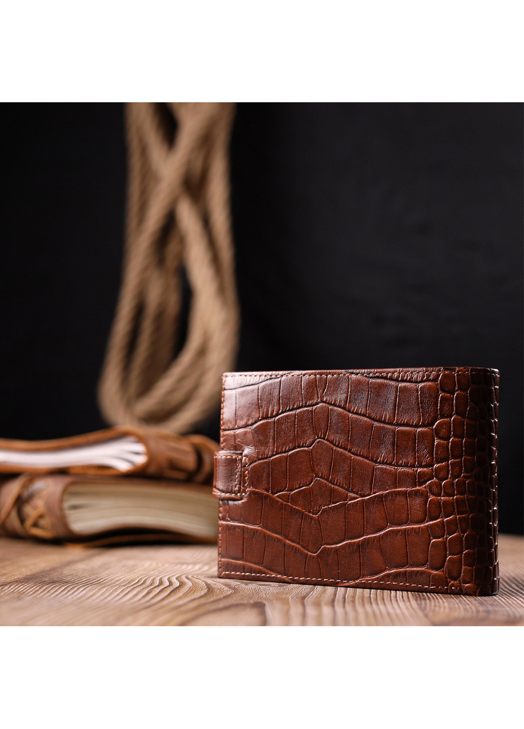 Чоловічий шкіряний гаманець 13х9,2х2 см Karya (257049541)