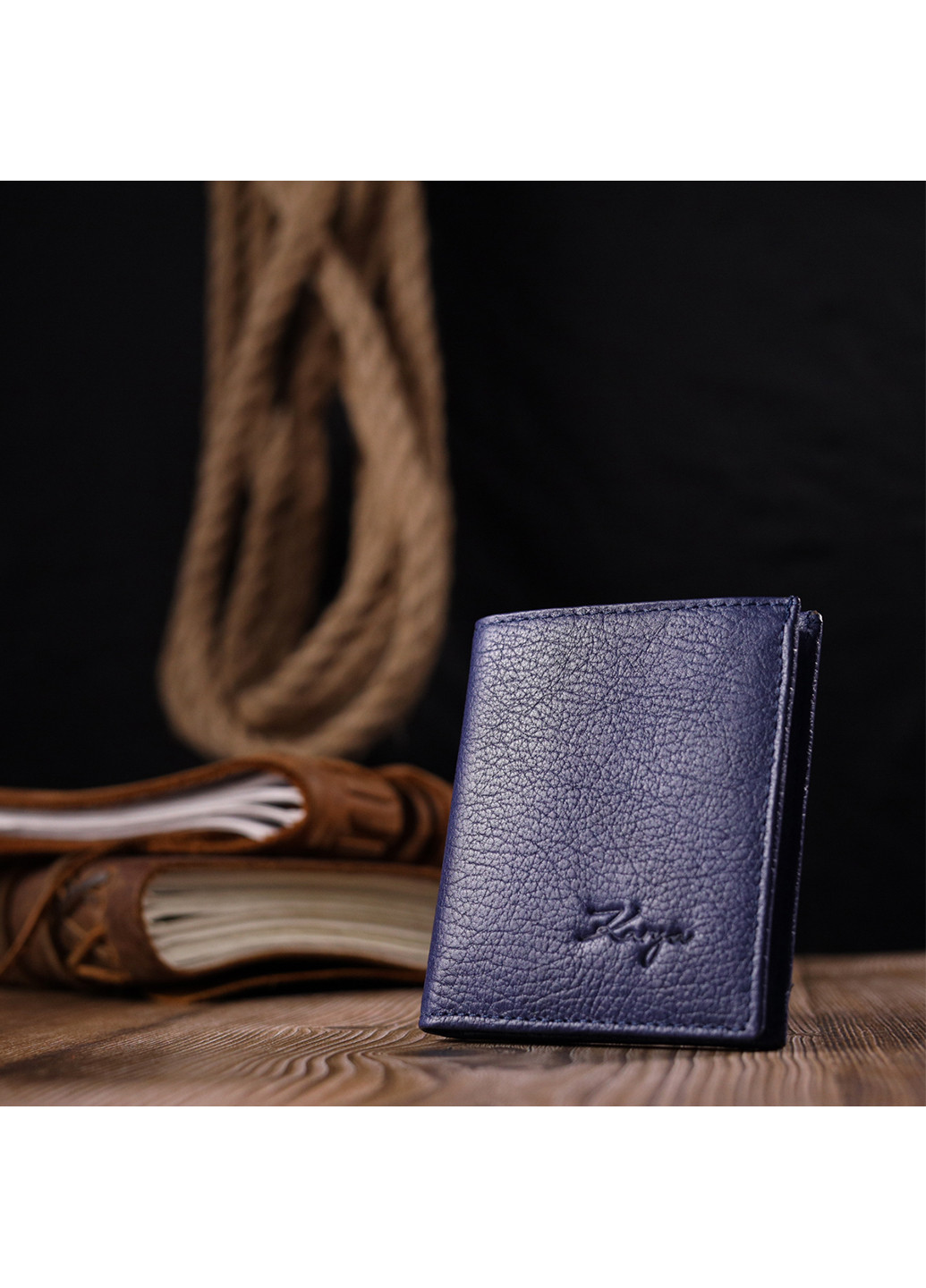 Мужской кожаный кошелек 8,5х10х1 см Karya (257048733)