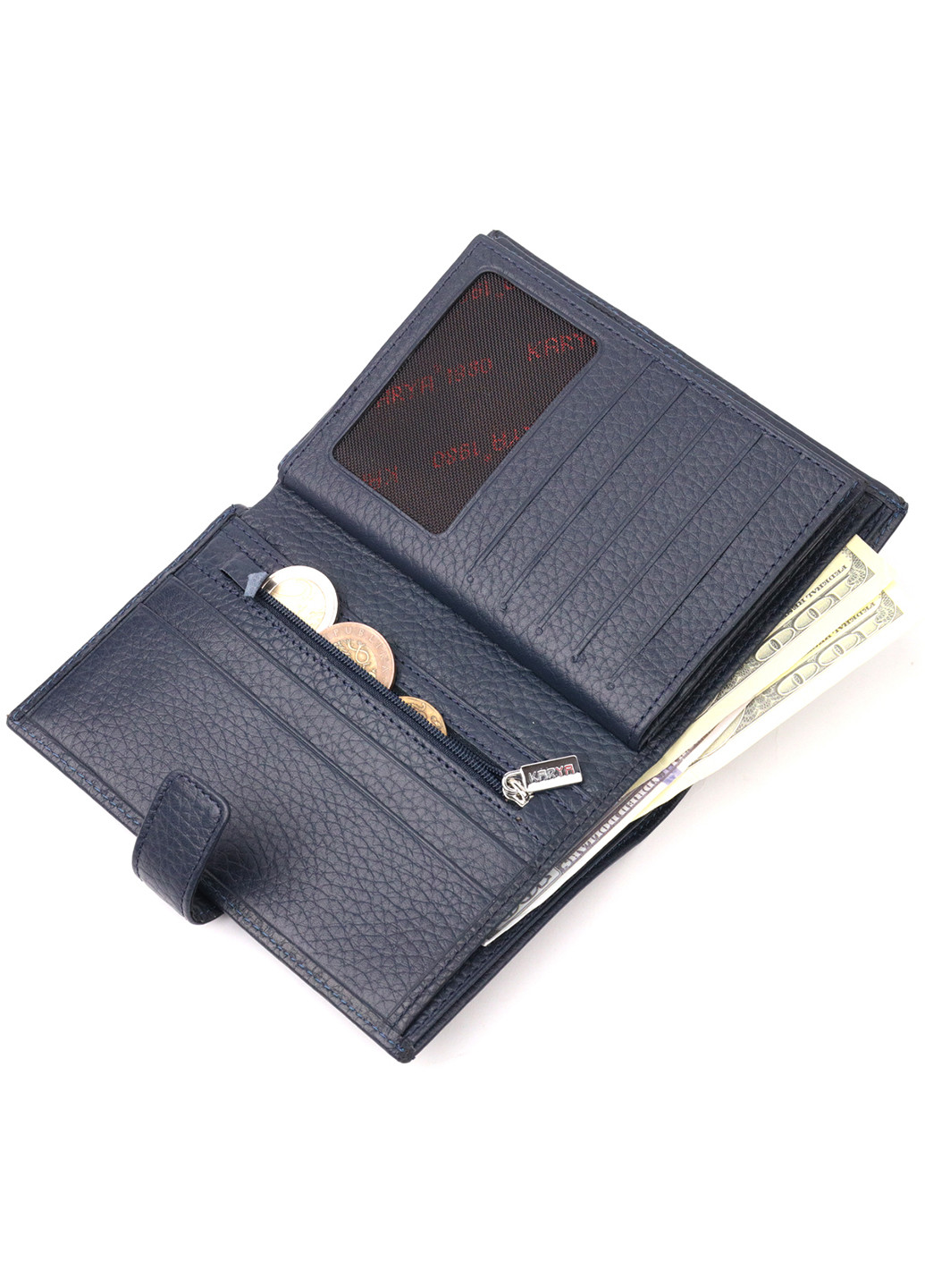 Чоловічий шкіряний портмоне 10,5х15,5х2 см Karya (257047415)