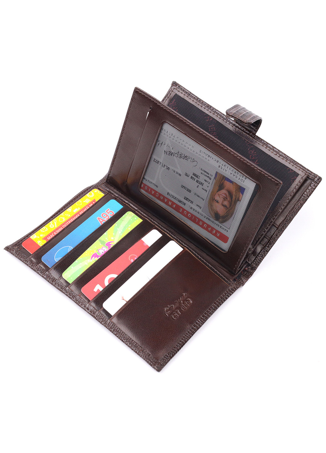 Мужское кожаное портмоне 10,5х15,5х2 см Karya (257045538)