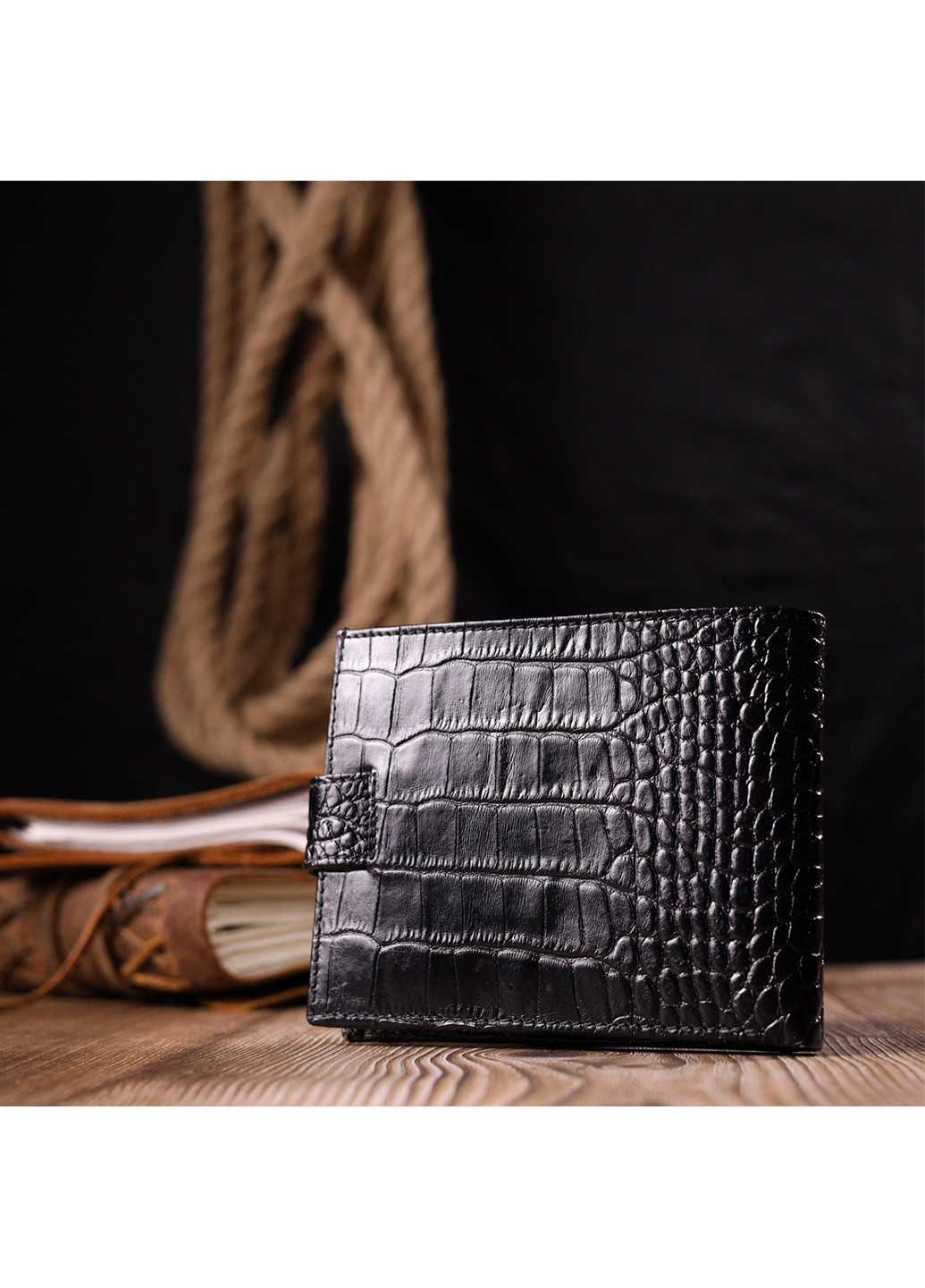 Чоловічий шкіряний гаманець 12,5х10х1 см Karya (257048530)