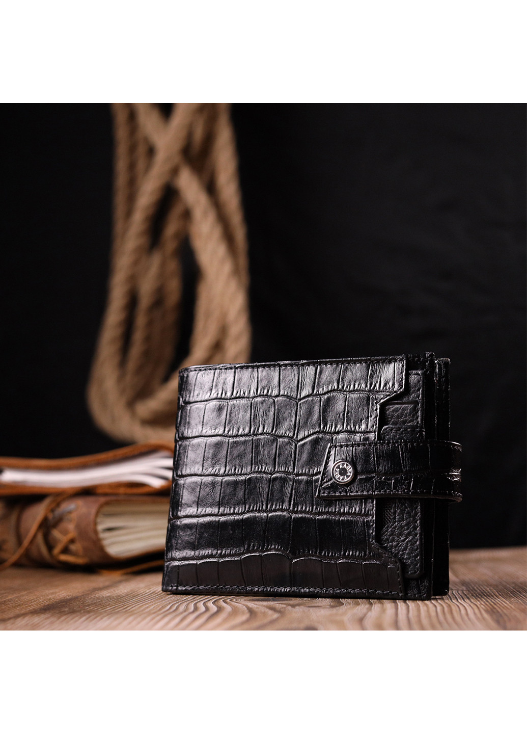 Чоловічий шкіряний гаманець 12,5х10х1 см Karya (257048530)