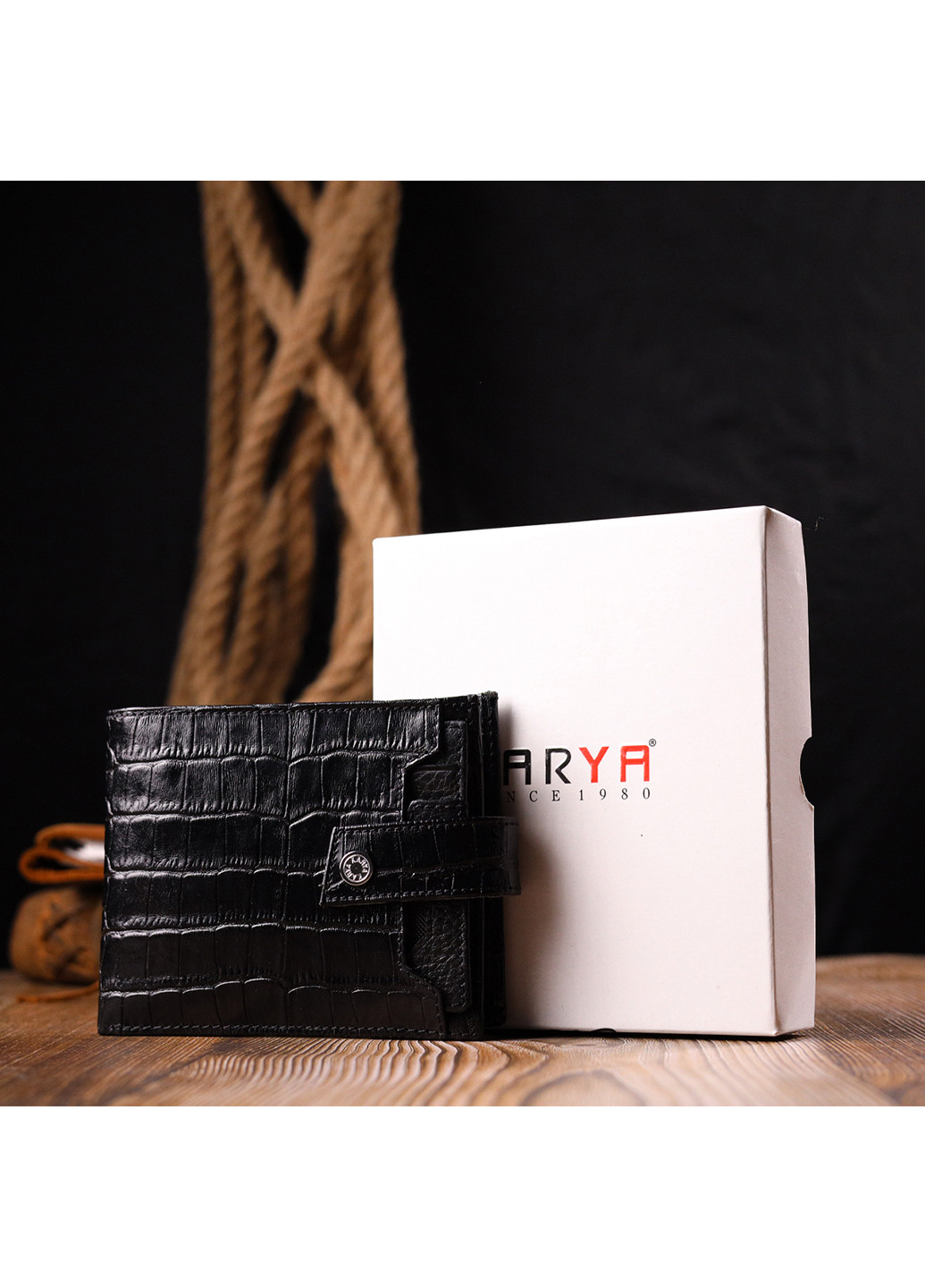 Чоловічий шкіряний гаманець 12,5х10х1 см Karya (257048530)