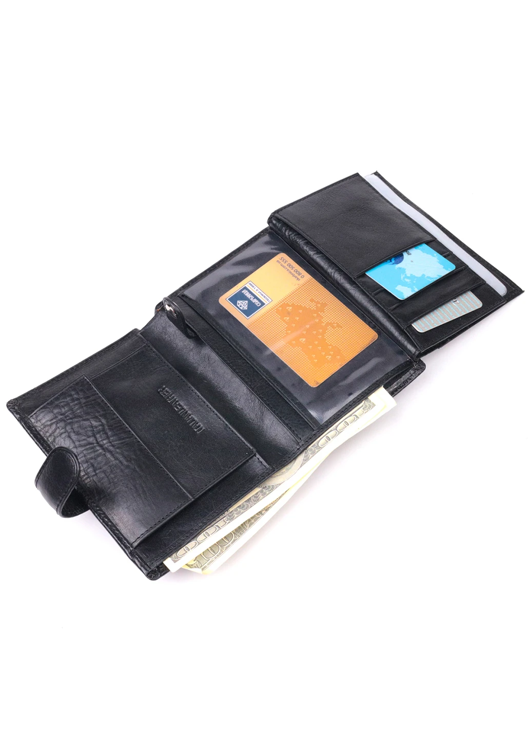 Мужской кожаный бумажник 10,5х14х2 см st leather (257048598)