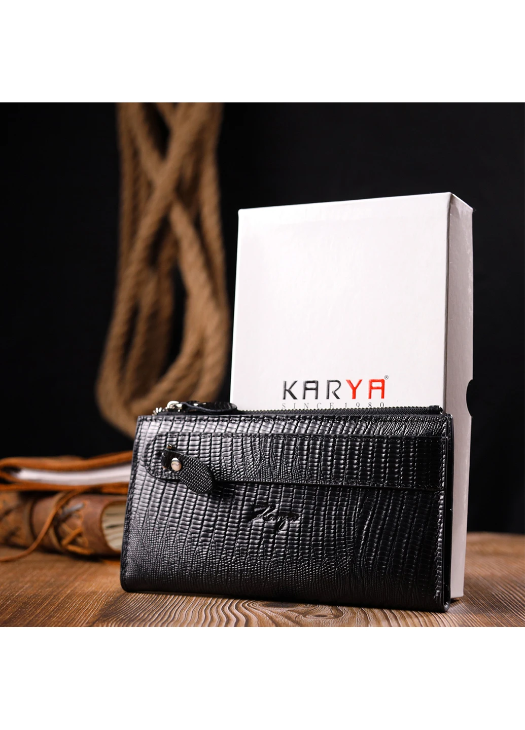 Шкіряний гаманець 17,5х9,5х1 см Karya (257047717)