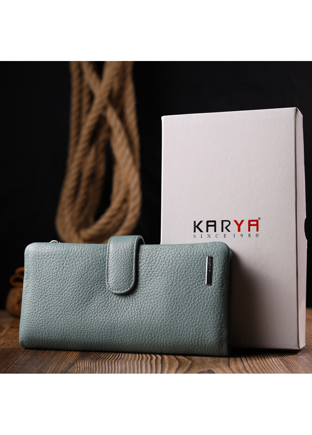 Женское кожаное портмоне 9,5х18,5х2 см Karya (257047425)