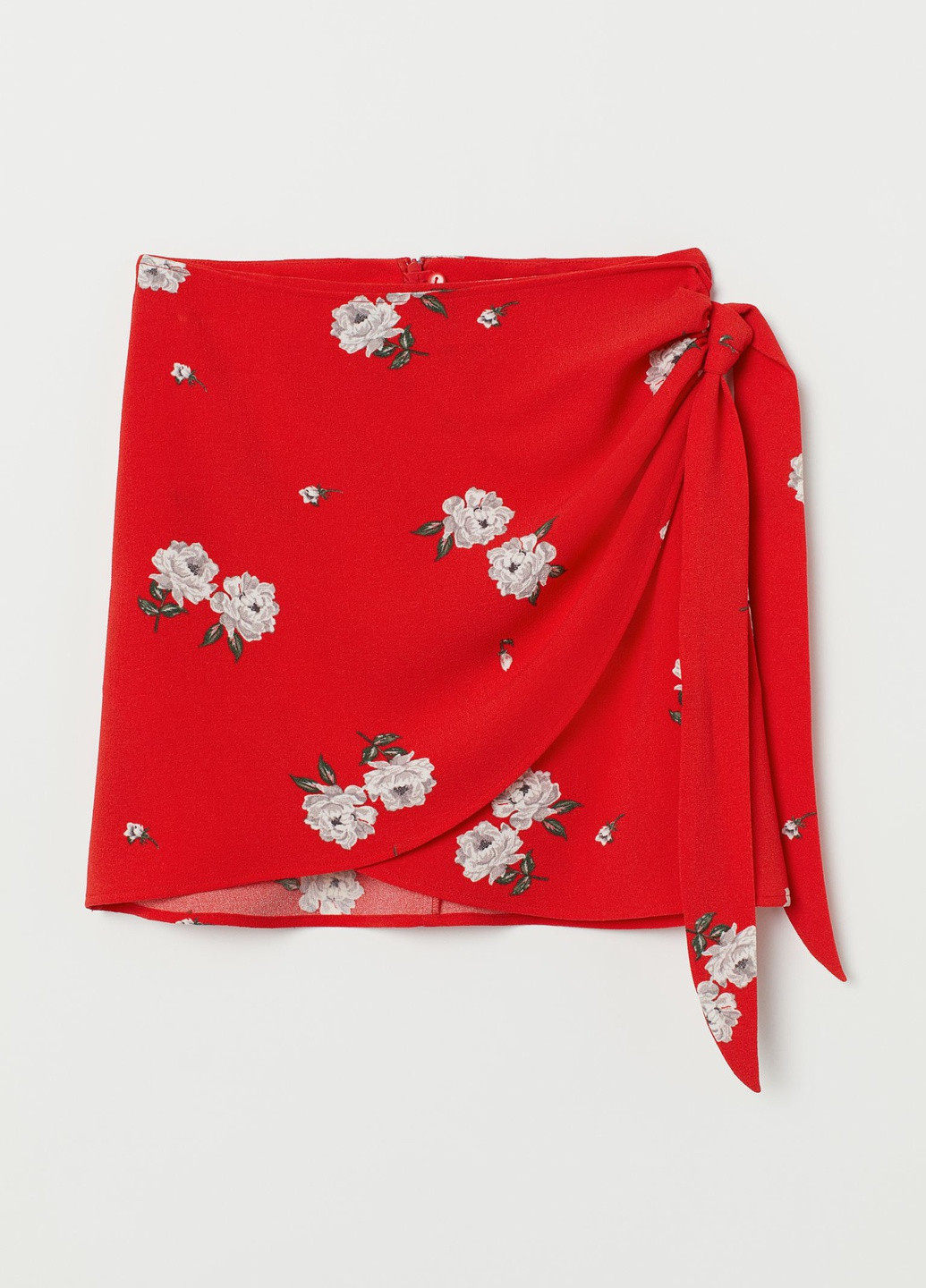 Красная кэжуал цветочной расцветки юбка H&M