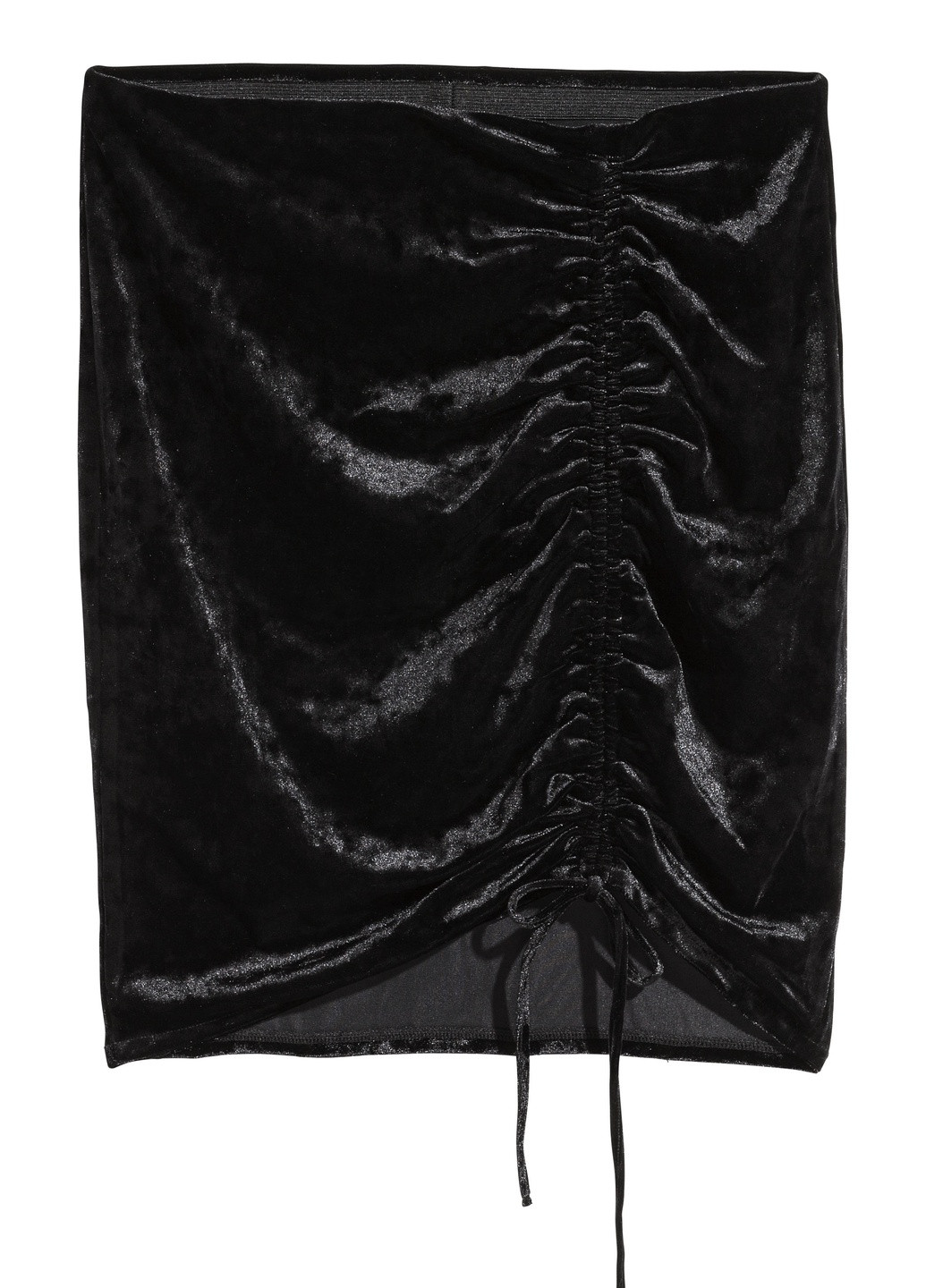 Черная праздничный однотонная юбка бархатная H&M