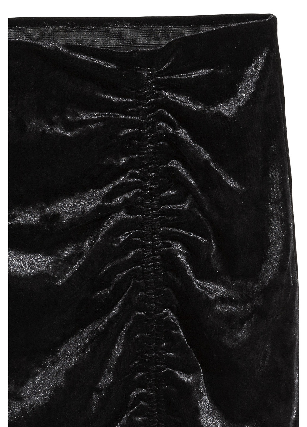 Черная праздничный однотонная юбка бархатная H&M