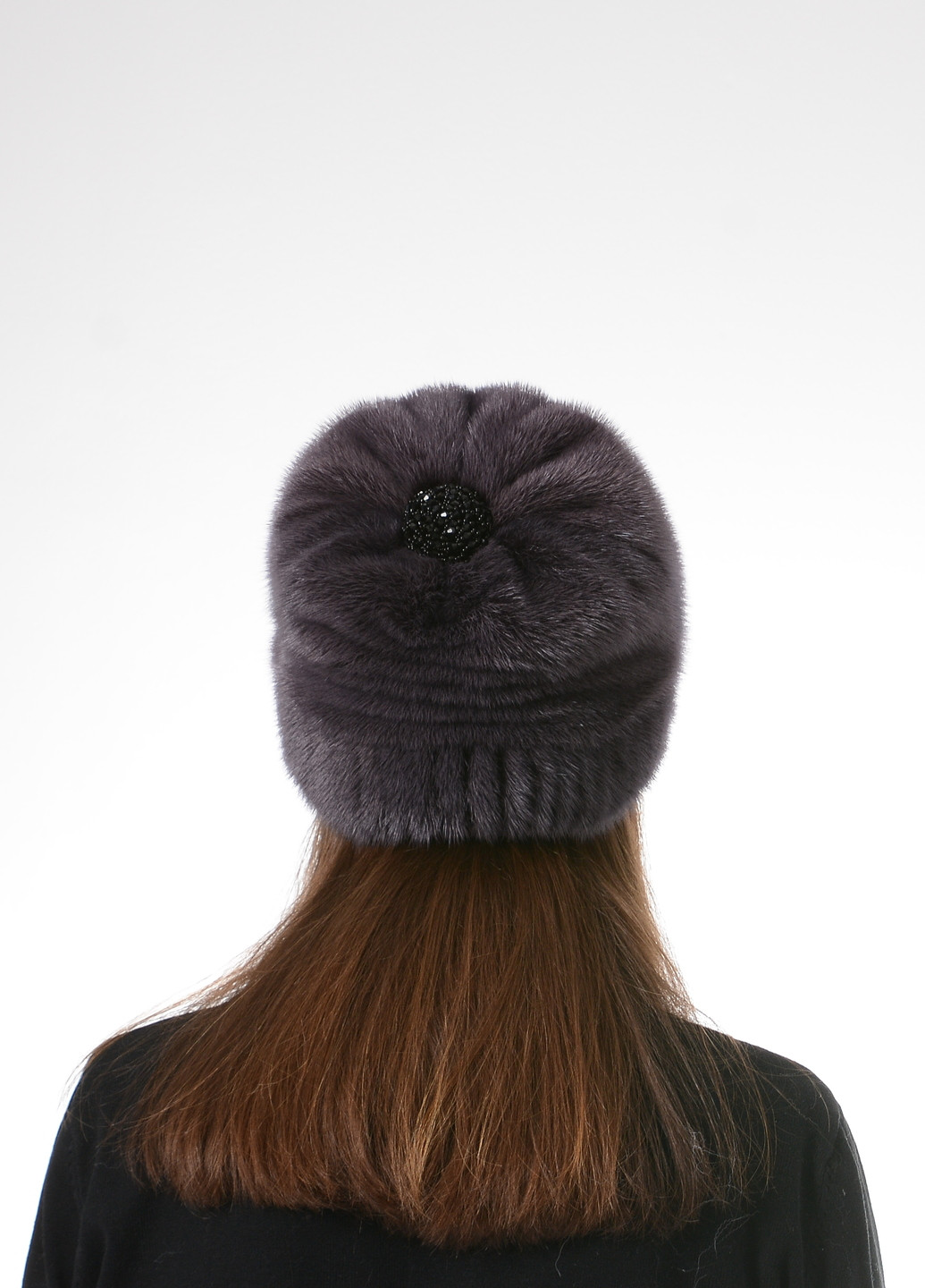 Жіноча зимова шапка з цільного натурального хутра норки Меховой Стиль ромашка (257034173)