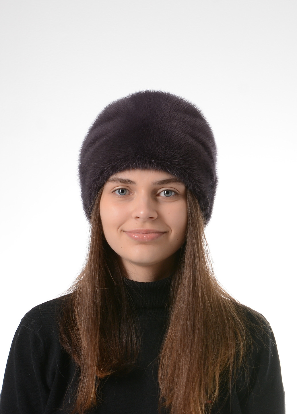 Женская зимняя шапка из цельного натурального меха норки Меховой Стиль ромашка (257034173)