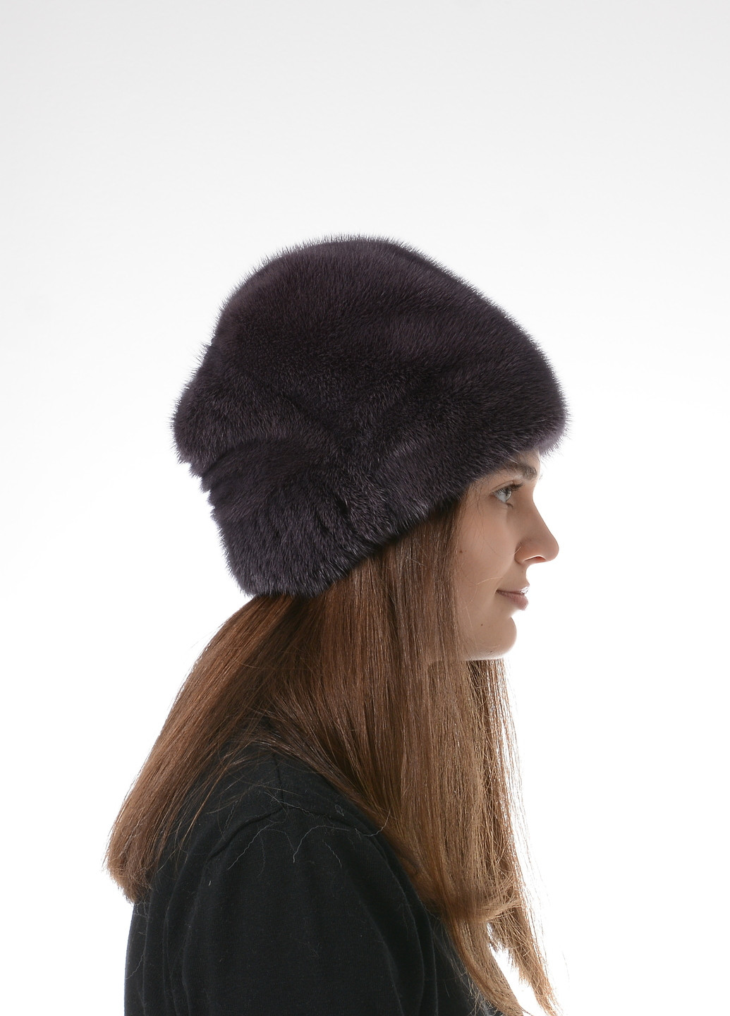Женская зимняя шапка из цельного натурального меха норки Меховой Стиль ромашка (257034173)