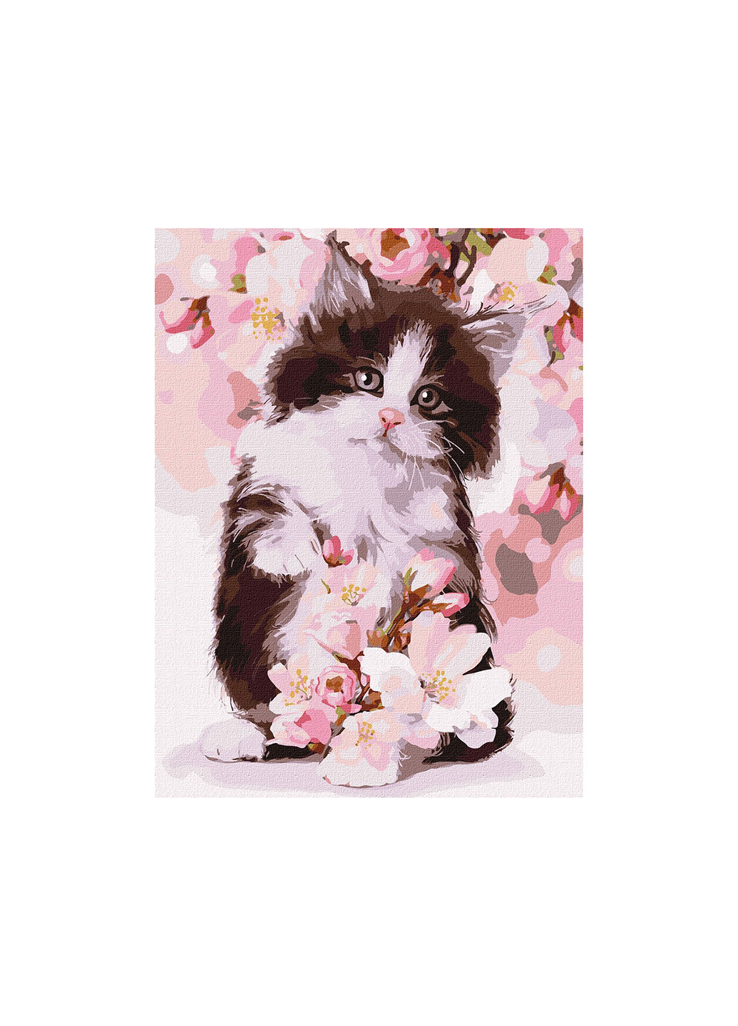 Набор для росписи по номерам "Пушистый котенок" КНО4383 Идейка (257037105)