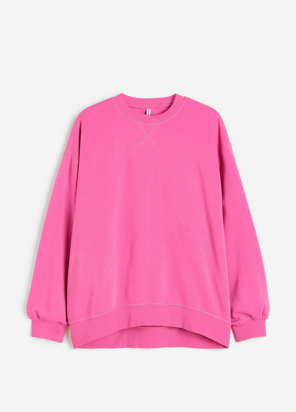 Свитшот H&M - крой однотонный розовый кэжуал - (257039503)