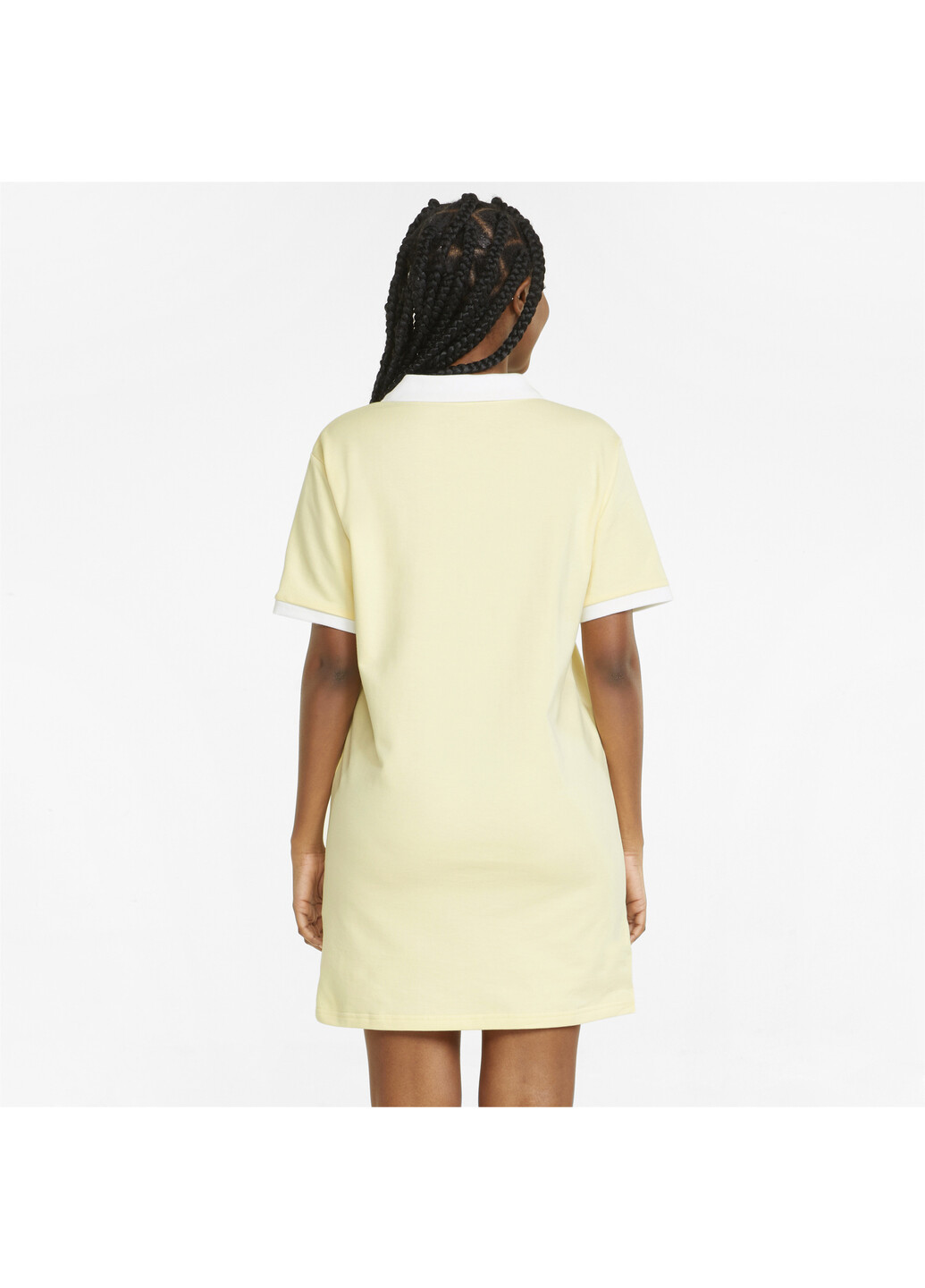 Платье Off Court Women’s Polo Dress Puma однотонная жёлтая спортивная хлопок