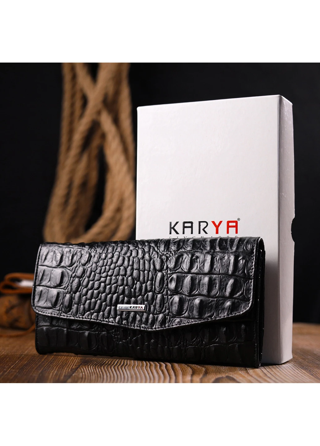 Женский кожаный кошелек 19х9,5х2 см Karya (257062909)